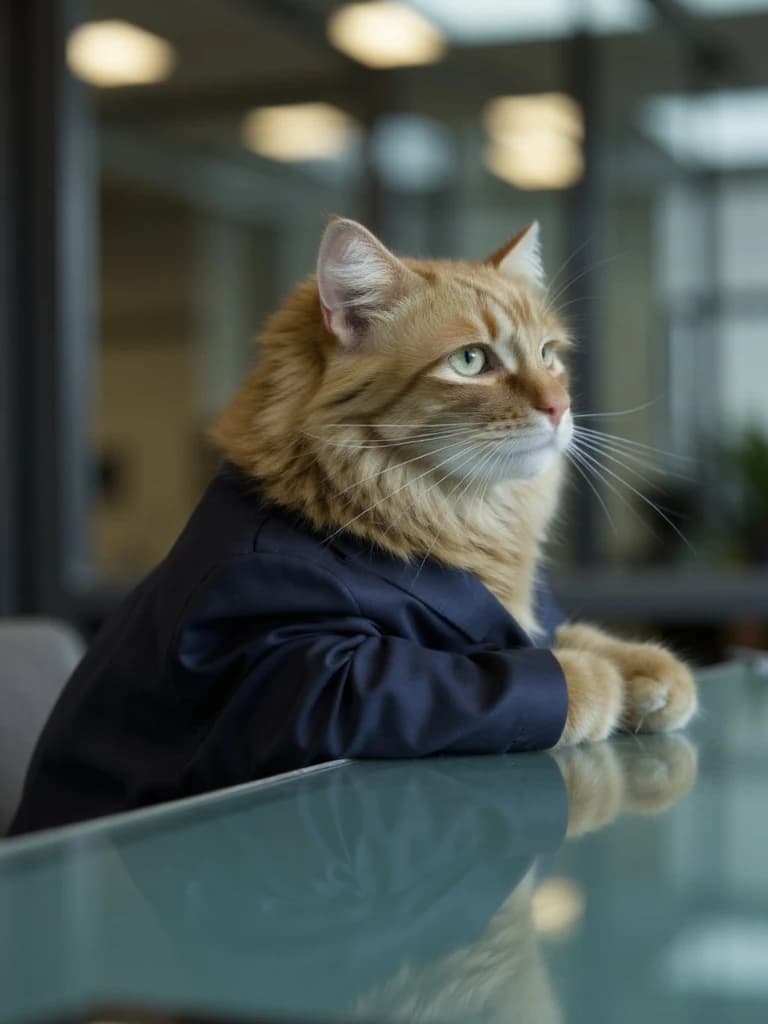 Gillie in a navy suit in an office