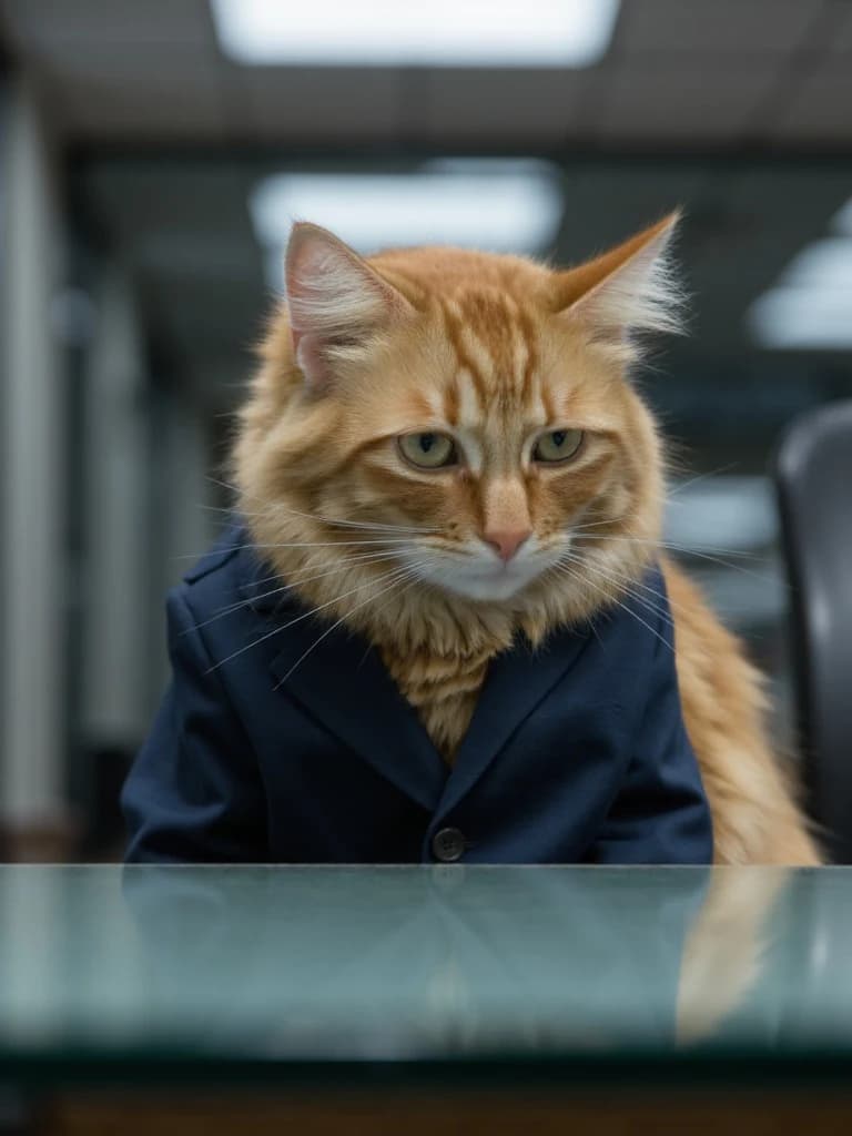 Gillie in a navy suit facing the camera